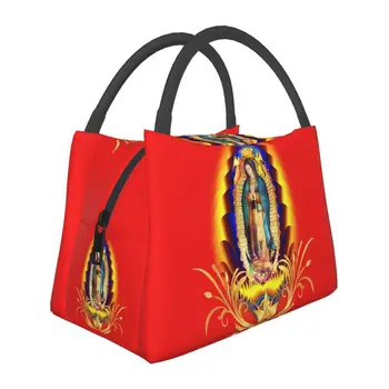 Vlastné panna Mária Z Guadalupe Obed Tašky Ženy Tepelnej Chladnejšie Izolované Obed Box pre Cestovné Kancelárie