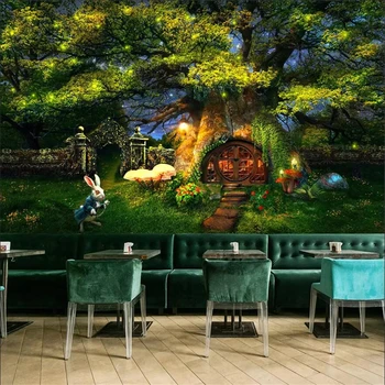 Vlastný Sen lesa Stenu papier Park Mall Charakter Krajiny nástenná maľba Cartoon Škôlky Deti na Izbe tapety na Stenu, samolepky