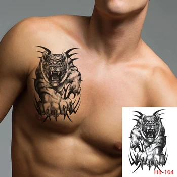 Vlk, Tiger, Lev Nepremokavé Dočasné Tetovanie Nálepky Sexy Rameno Rukáv Tetovanie Umenie Viking Lebky Falošné Tetovanie Pre Ženy Muži