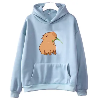Vtipné Capybara Tlač Hoodies pre Dospievajúce Dievčatá Kawaii Cartoon Top Mikiny Chlapec Unisex Móda Harajuku Grafickým Kapucňou Pulóver