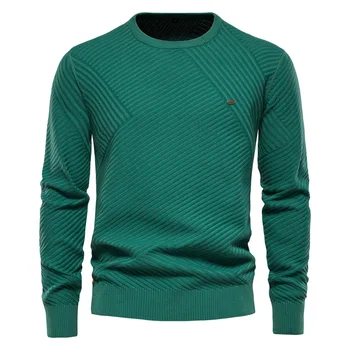 Vysoká kvalita populárne pánske jesenné a zimné nové pánske kolo krku pulóver sveter s farbou základne, všetky bavlna zrastov tričko