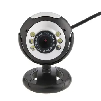 Webové Kamery Vysokej Kvality 6 LED Svetlo Buïte v Mikrofón HD Webcam Prenosné Ratatable Web Kameru Na pracovnú Plochu POČÍTAČA a Notebooku