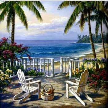wellyu Vlastné veľké fresky morské scenérie v pozadí na stenu pláž coconut modrý oceán pozadí steny netkaných tapiet