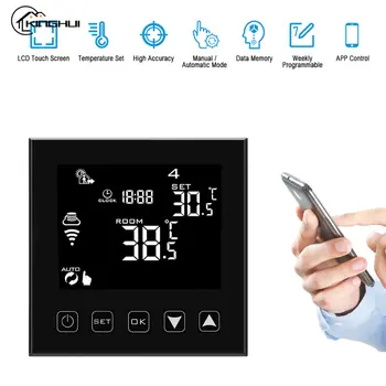 WIFI Smart Digitálne Ovládanie Teploty Elektrické Kúrenie Termostat Prepínač Teplomer Snímač LCD Podlahové Kúrenie, Vnútorné Vonkajšie