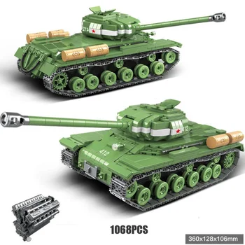 WW2 Vojenské Tehly Sovietskeho zväzu JE v-2 Ťažký Tank Batisbrick Stavať Blok Vozidla Svetovej Vojny Armáda Silou Údaje Hračky Pre Chlapcov Dary