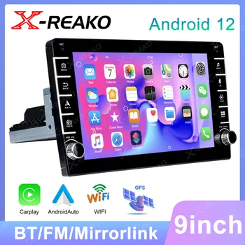 X-REAKO 9 palcový Android12 1 Din Univerzálny Auto, Auto Rádio Audio Car Video Multimédiá GPS Navigácie Prehrávač HD Displej, WiFi