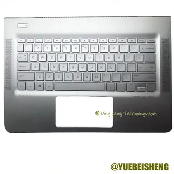 YUEBEISHENG Nové pre HP ENVY 13-AB TPN-I127 opierka dlaní US klávesnica, vrchný kryt,Striebro