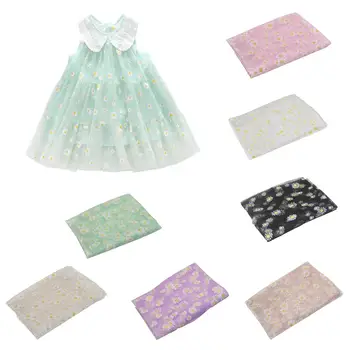 Ywcool 3-5m Roztomilý Ofsetová Tlač Daisy nylon textílie tull oka textílie sukne svadobné dekorácie mäkkého tylu textílie
