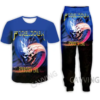 Zakázané-Rock 3D Bežné Tlačené T-shirt + Jogging Nohavice nohavice Nohavice Vyhovovali Oblečenie Žien/ Mužov Sady Vyhovovali Oblečenie