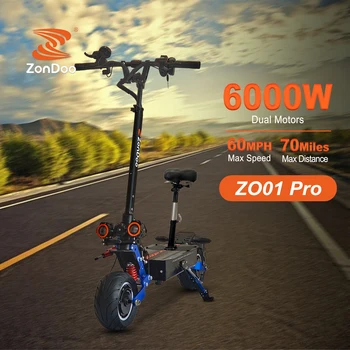 ZonDoo ZO01 Pro Elektrické Skútre 58MPH 6000W Motor Pre Dospelých