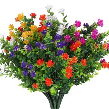 Zväzky Umelé Kvety Vonkajšie Umelé Kvety, Odolná proti UV žiareniu Č Fade Faux Plastové Zelene, Kríkov, Rastlín