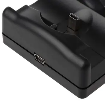 Čierna Univerzálna USB Powered Dual Double Nabíjací Dock Stojí Nabíjacej Stanice pre PS3 Move Bezdrôtový ovládač