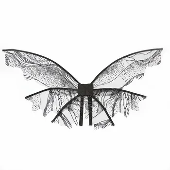 Čierna Víla Krídla Cape Dievča Deň Detí Fáze Výkonu Halloween Kostýmy Cosplay Motýlích Krídel