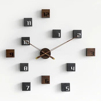 Číslovka Klasické Nástenné Hodiny Dreva Mechanizmus Moderné Original Art Nástenné Hodiny Nálepky Estetické Luxusné Nordic Horloge Home Design