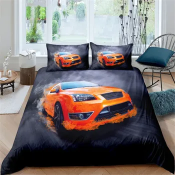 Športové Auto Perinu Nastaviť Luxusný Vysoko Kvalitný 3D Vytlačené posteľná bielizeň 2/3ks Dvojité Kráľovná Kráľ Obliečky Dospelí Chlapci bytový Textil