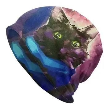 Šátek Kapoty Homme Módne Tenké Klobúk Black Cat Skullies Čiapky Čiapky Pre Mužov, Ženy, Tvorivé Bavlnené Čiapky