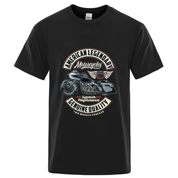 Ťažká Motocykel Americký legendárny Zábavné Motocyklistu Tlačiť T-Shirt Normálne Bavlna pánske Topy Tees Skupiny Nový Príchod T Tričko
