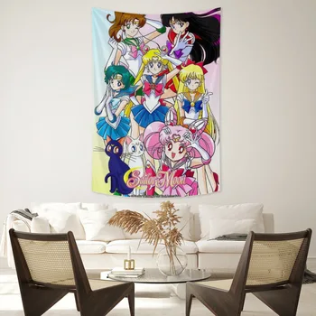 Anime Gobelín Roztomilý Sailor Moon Izba Dekor Estetické Škole Koľaji Dekorácie Na Stenu Visí Kawaii Spálňa Tapisérie