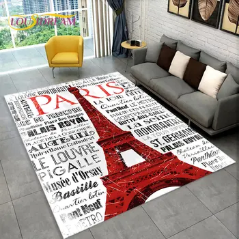 Francúzsko, Paríž, Eiffelova Veža Romantické Umenie Oblasti Koberec Koberec Koberec pre Obývacej Izby, Spálne, Gauč Rohožky Kuchyňa Decor protišmykové Rohože