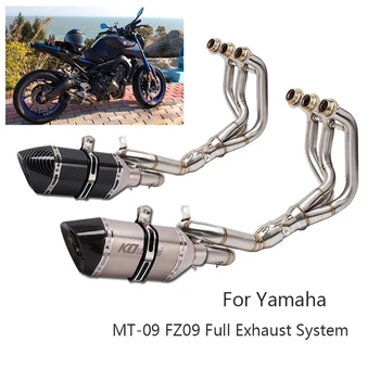 Slip-on Výfukový Systém pre Yamaha MT-09 FZ09 XSR900 Motocykel Hlavičky Polovice Prepojenie Potrubia 51mm Šál Uniknúť s Vymeniteľné DB Vrah